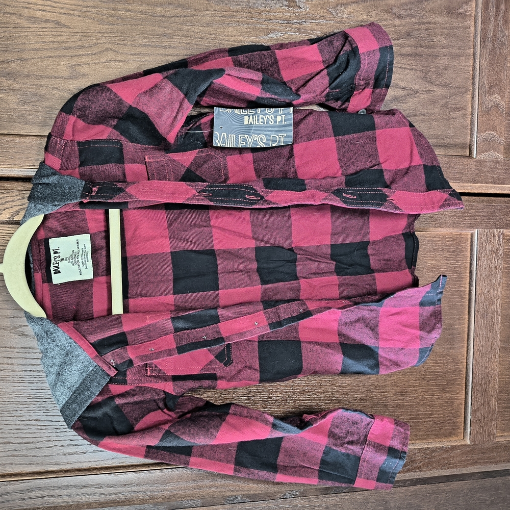 Red and Black Plaid Flannel Shirt